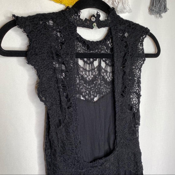 Free People Daydream Lace Mini Dress in Black - Picture 3 of 10